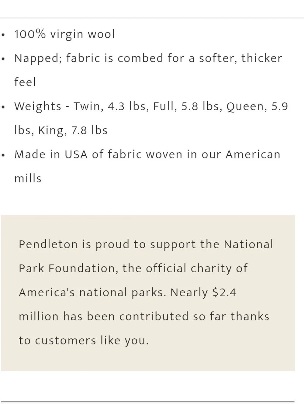 Pendleton wool GLACIER BAY blanket FULL